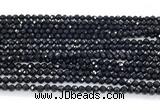 CON120 15.5 inches 2mm faceted round black onyx gemstone beads