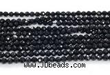 CON121 15.5 inches 3mm faceted round black onyx gemstone beads