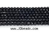 CON123 15.5 inches 5mm faceted round black onyx gemstone beads