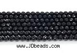 CON124 15.5 inches 6mm faceted round black onyx gemstone beads