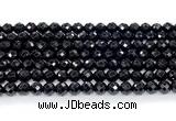 CON131 15.5 inches 6mm faceted round black onyx gemstone beads