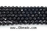 CON132 15.5 inches 8mm faceted round black onyx gemstone beads