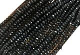 AGBS01 15 inches 2*4mm faceted rondelle black agate beads wholesale