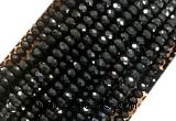 AGBS02 15 inches 4*6mm faceted rondelle black agate beads wholesale