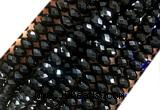 AGBS03 15 inches 5*8mm faceted rondelle black agate beads wholesale