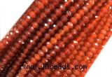 AGBS07 15 inches 4*6mm faceted rondelle red agate beads wholesale