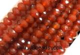 AGBS09 15 inches 6*10mm faceted rondelle red agate beads wholesale