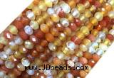 AGBS12 15 inches 5*8mm faceted rondelle red agate beads wholesale