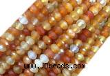 AGBS14 15 inches 6*10mm faceted rondelle red agate beads wholesale