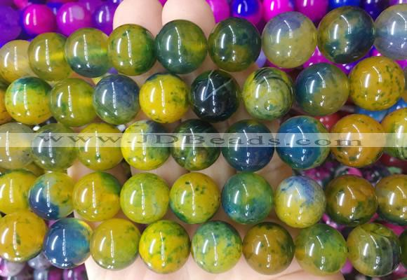 AGBS142 15 inches 14mm round agate gemstone beads wholesale