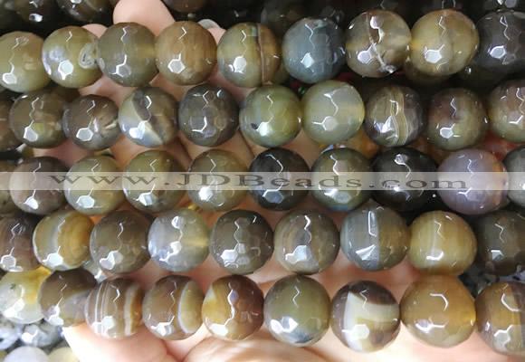 AGBS153 15 inches 16mm faceted round agate gemstone beads wholesale