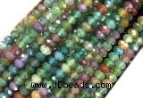 AGBS16 15 inches 4*6mm faceted rondelle indian agate beads wholesale