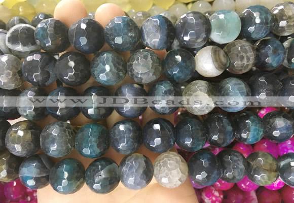 AGBS162 15 inches 16mm faceted round agate gemstone beads wholesale