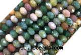 AGBS17 15 inches 5*8mm faceted rondelle indian agate beads wholesale