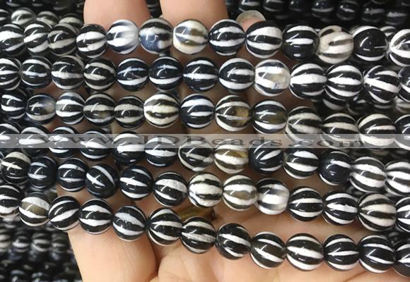 AGBS176 15 inches 8mm round tibetan dzi agate beads wholesale