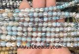 AGBS205 15 inches 6mm round tibetan dzi agate gemstone beads