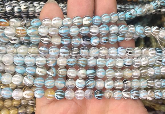 AGBS205 15 inches 6mm round tibetan dzi agate gemstone beads