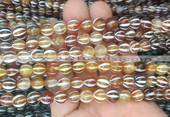 AGBS212 15 inches 8mm round tibetan dzi agate gemstone beads