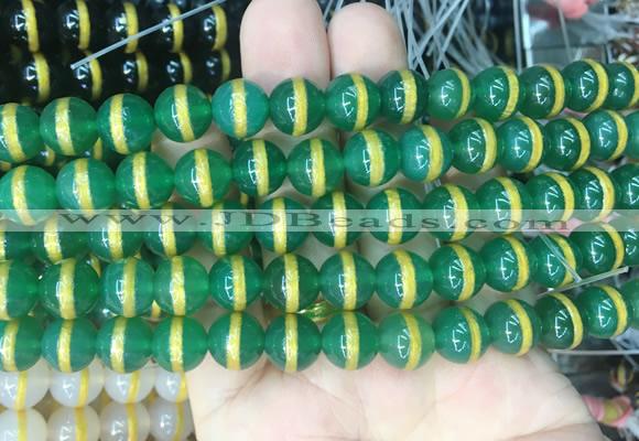 AGBS224 15 inches 10mm round tibetan dzi agate gemstone beads