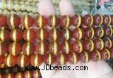 AGBS226 15 inches 12mm round tibetan dzi agate gemstone beads