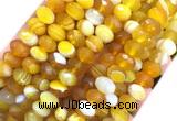 AGBS26 15 inches 6*10mm faceted rondelle banded agate beads wholesale