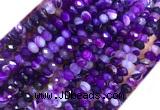 AGBS28 15 inches 4*6mm faceted rondelle banded agate beads wholesale