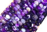 AGBS30 15 inches 6*10mm faceted rondelle banded agate beads wholesale