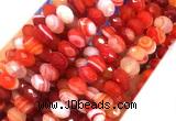 AGBS38 15 inches 6*10mm faceted rondelle banded agate beads wholesale