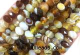 AGBS54 15 inches 6*10mm faceted rondelle banded agate beads wholesale