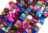 AGBS58 15 inches 6*10mm faceted rondelle banded agate beads wholesale