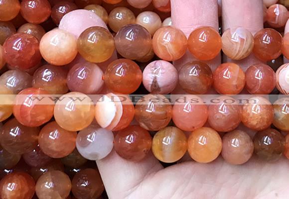 AGBS65 15 inches 14mm round orange botswana agate beads