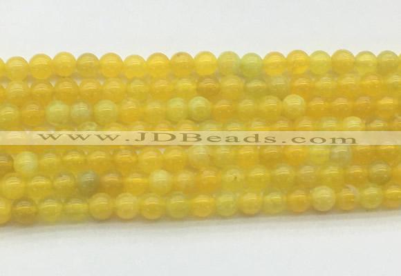 AGBS72 15 inches 4mm round yellow fire agate beads wholesale