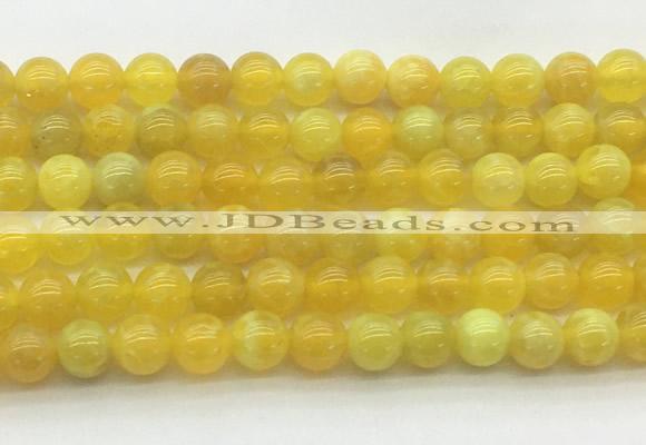 AGBS73 15 inches 6mm round yellow fire agate beads wholesale