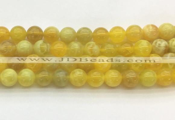 AGBS74 15 inches 8mm round yellow fire agate beads wholesale