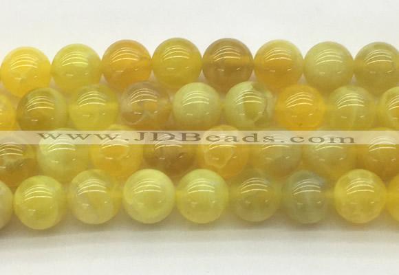 AGBS76 15 inches 12mm round yellow fire agate beads wholesale