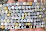 AQBS01 15 inches 6mm round colorful aquamarine beads wholesale