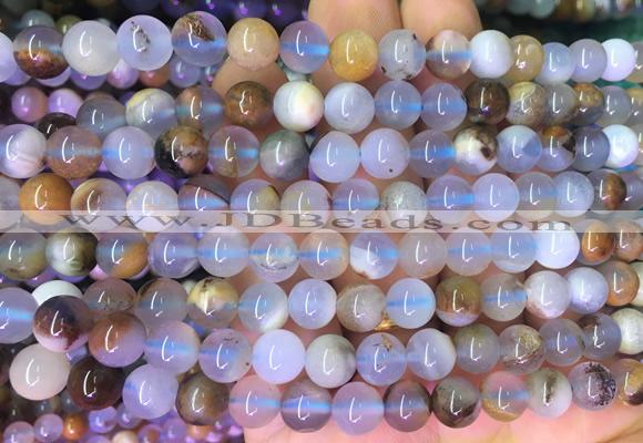 BCBS02 15 inches 8mm round blue chalcedony beads wholesale