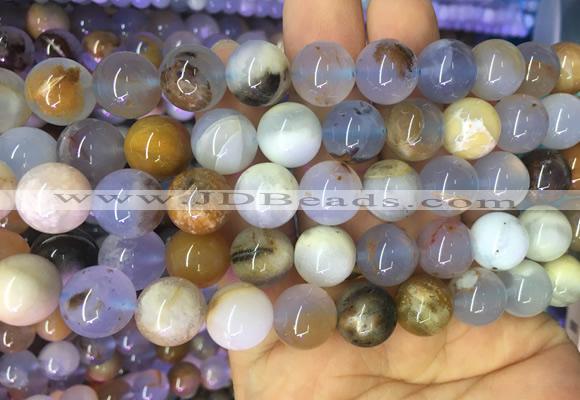 BCBS04 15 inches 12mm round blue chalcedony beads wholesale