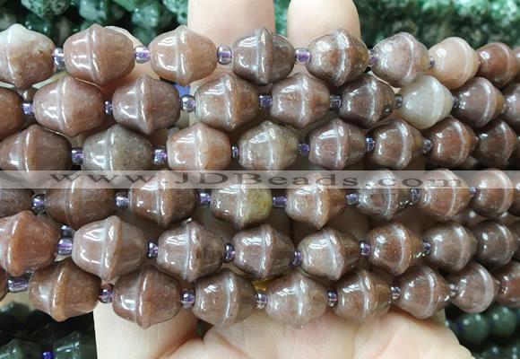 BLBS06 15 inches 10*11mm bell purple aventurine jade beads wholesale