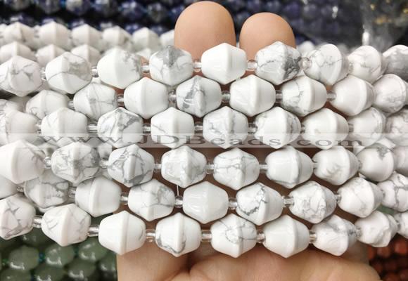 BLBS23 15 inches 10*11mm bell white howlite beads wholesale