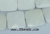 CAA06 15.5 inches 18*18mm faceted square white agate gemstone beads