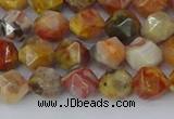 CAA1014 15.5 inches 6mm faceted nuggets red crazy lace agate beads