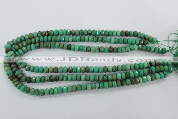 CAA103 15.5 inches 5*8mm faceted rondelle grass agate gemstone beads