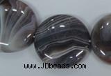 CAA107 15.5 inches 30mm coin botswana agate gemstone beads