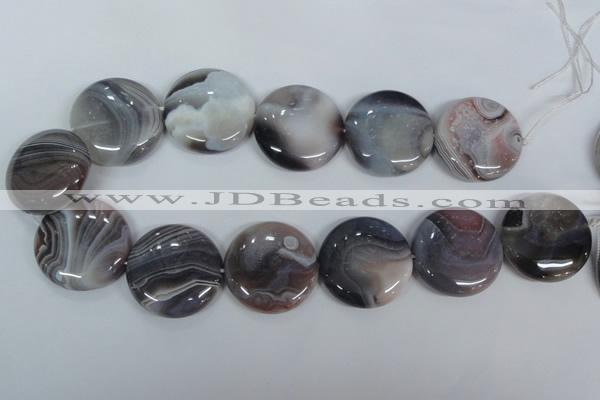 CAA109 15.5 inches 40mm coin botswana agate gemstone beads