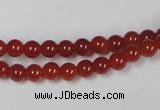 CAA110 15.5 inches 5mm round red agate gemstone beads wholesale