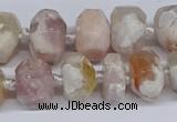 CAA1115 15.5 inches 10*14mm - 12*16mm faceted nuggets sakura agate beads