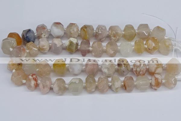 CAA1116 15.5 inches 13*18mm - 15*20mm faceted nuggets sakura agate beads