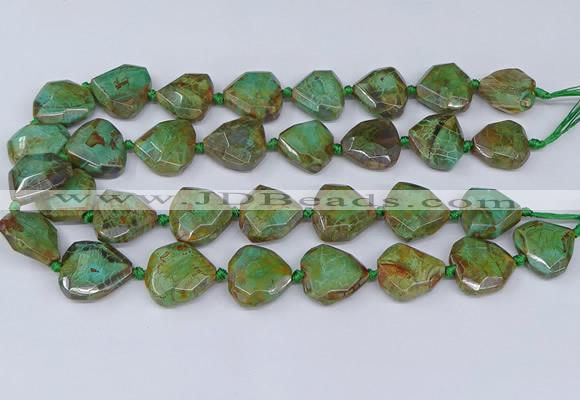 CAA1140 18*20mm - 25*35mm faceted freeform dragon veins agate beads