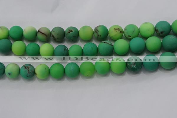 CAA1153 15.5 inches 10mm round matte grass agate beads wholesale